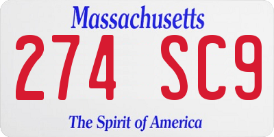 MA license plate 274SC9