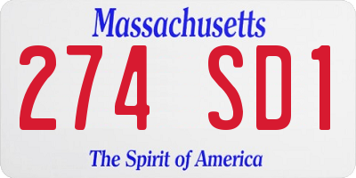 MA license plate 274SD1