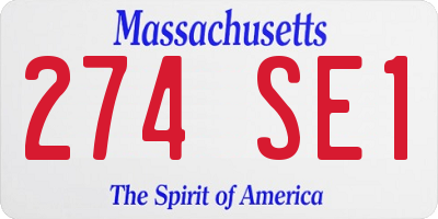 MA license plate 274SE1