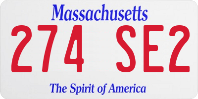 MA license plate 274SE2