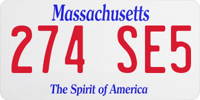 MA license plate 274SE5