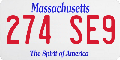 MA license plate 274SE9