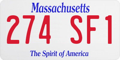 MA license plate 274SF1