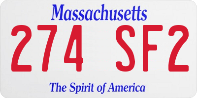 MA license plate 274SF2