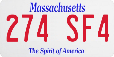 MA license plate 274SF4