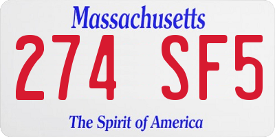 MA license plate 274SF5