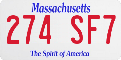 MA license plate 274SF7