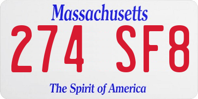 MA license plate 274SF8
