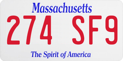 MA license plate 274SF9