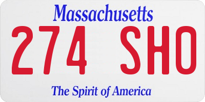 MA license plate 274SH0