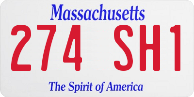 MA license plate 274SH1
