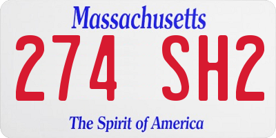 MA license plate 274SH2