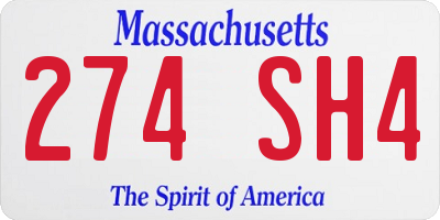 MA license plate 274SH4