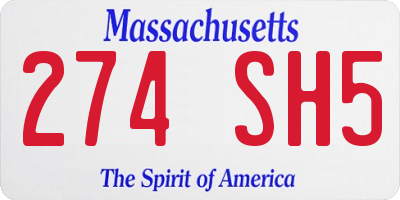 MA license plate 274SH5