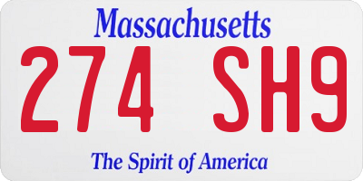 MA license plate 274SH9