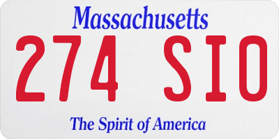 MA license plate 274SI0