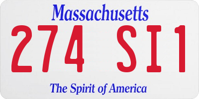 MA license plate 274SI1