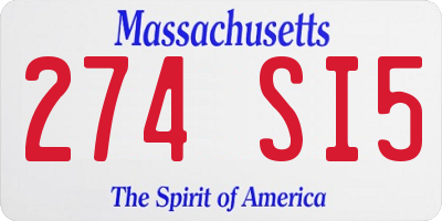 MA license plate 274SI5