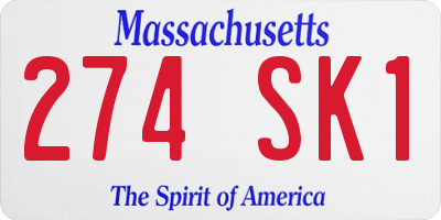 MA license plate 274SK1