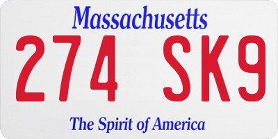 MA license plate 274SK9