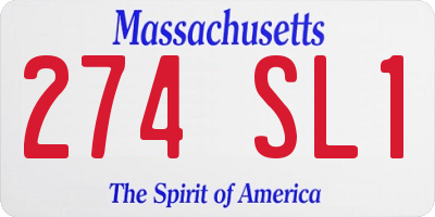 MA license plate 274SL1