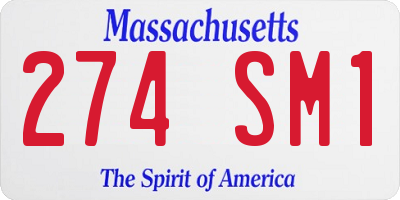MA license plate 274SM1