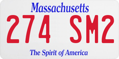 MA license plate 274SM2