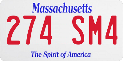 MA license plate 274SM4