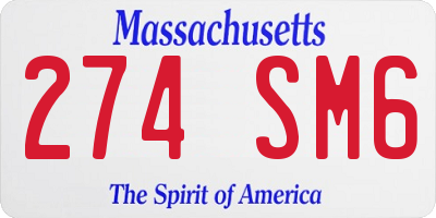 MA license plate 274SM6