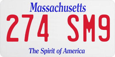 MA license plate 274SM9