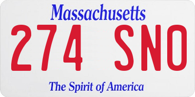 MA license plate 274SN0