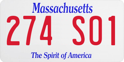 MA license plate 274SO1
