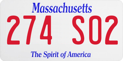 MA license plate 274SO2