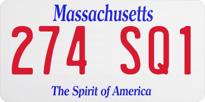 MA license plate 274SQ1