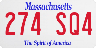 MA license plate 274SQ4