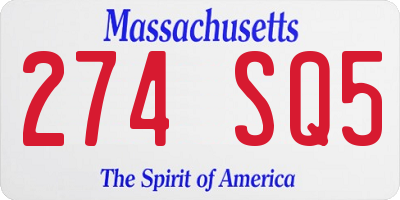 MA license plate 274SQ5