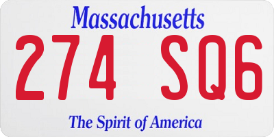 MA license plate 274SQ6