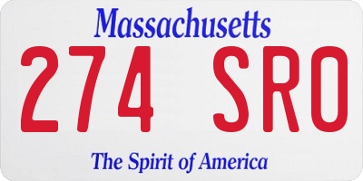 MA license plate 274SR0