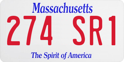 MA license plate 274SR1