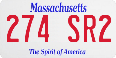MA license plate 274SR2