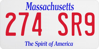 MA license plate 274SR9