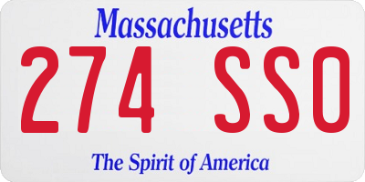 MA license plate 274SS0