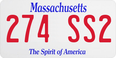 MA license plate 274SS2