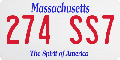 MA license plate 274SS7