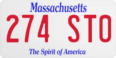 MA license plate 274ST0