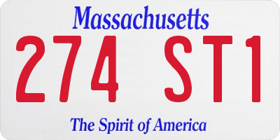 MA license plate 274ST1