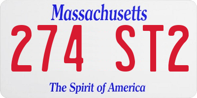 MA license plate 274ST2