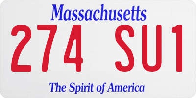 MA license plate 274SU1