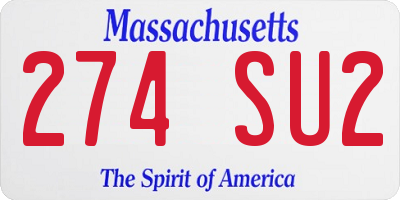 MA license plate 274SU2