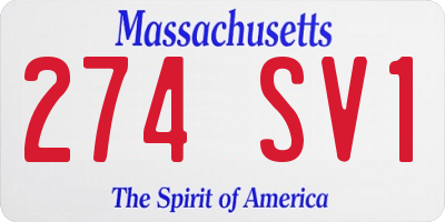 MA license plate 274SV1